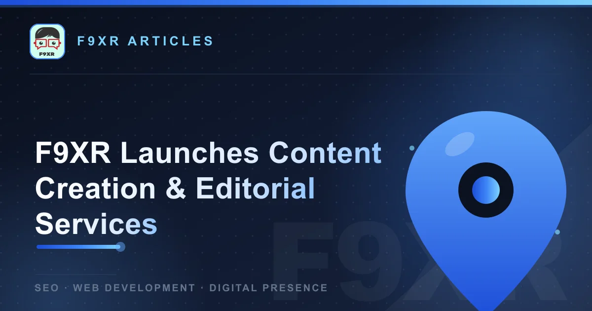 F9XR Launches Content Creation & Editorial Services